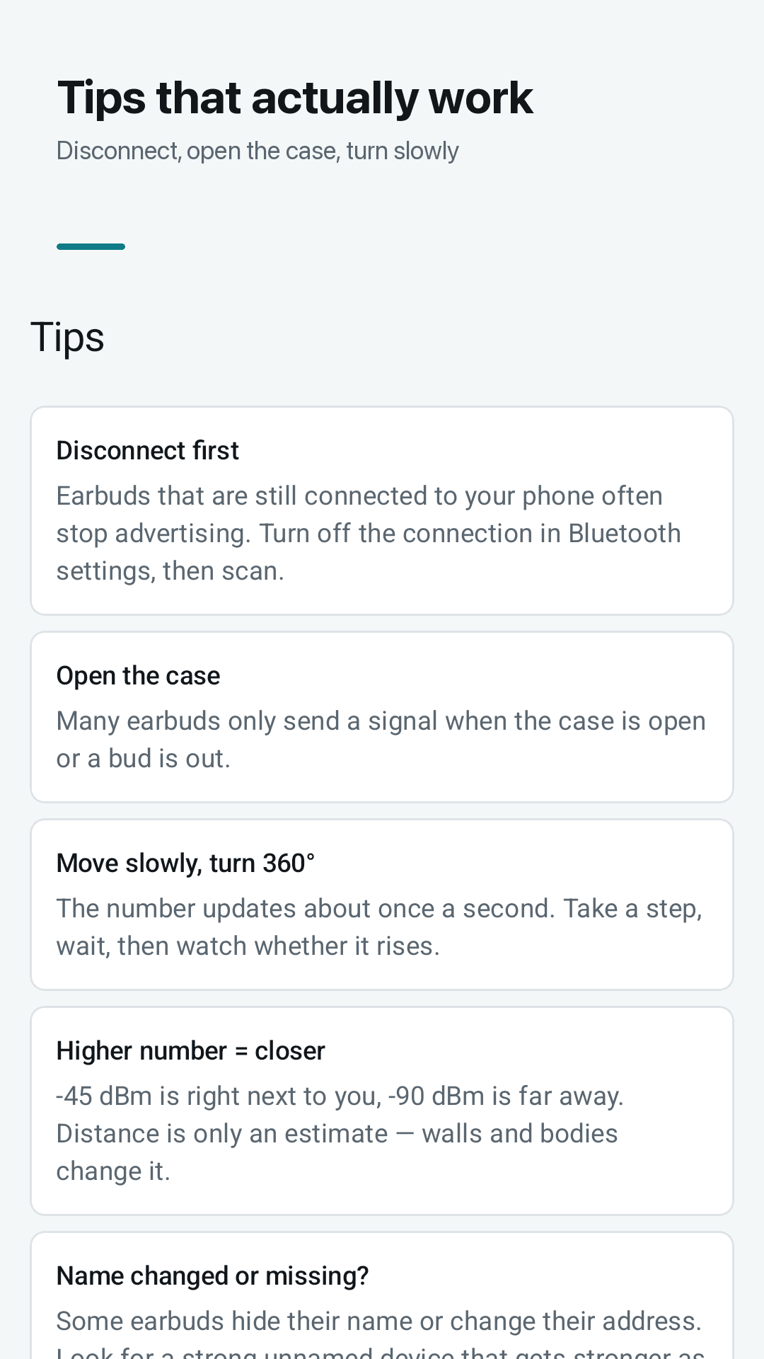 Tips that actually help