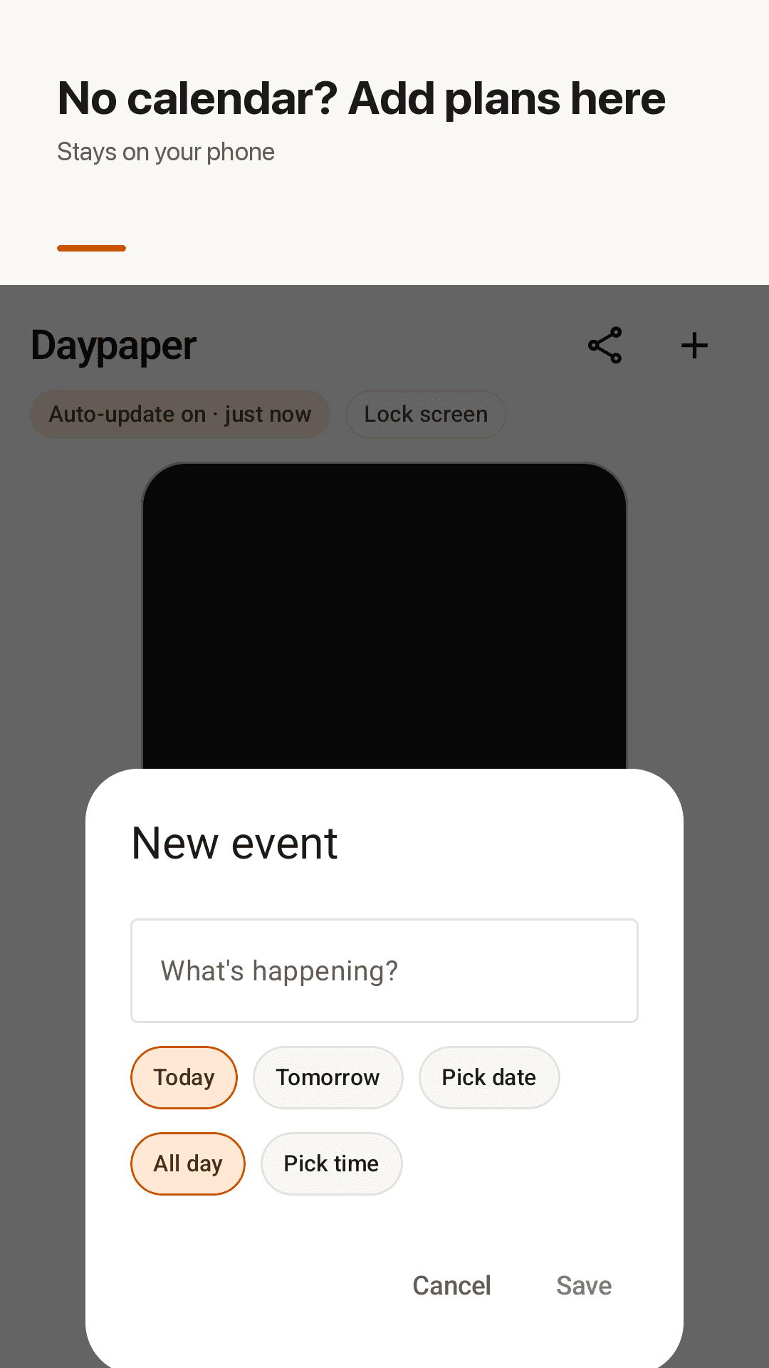 Add plans without a calendar