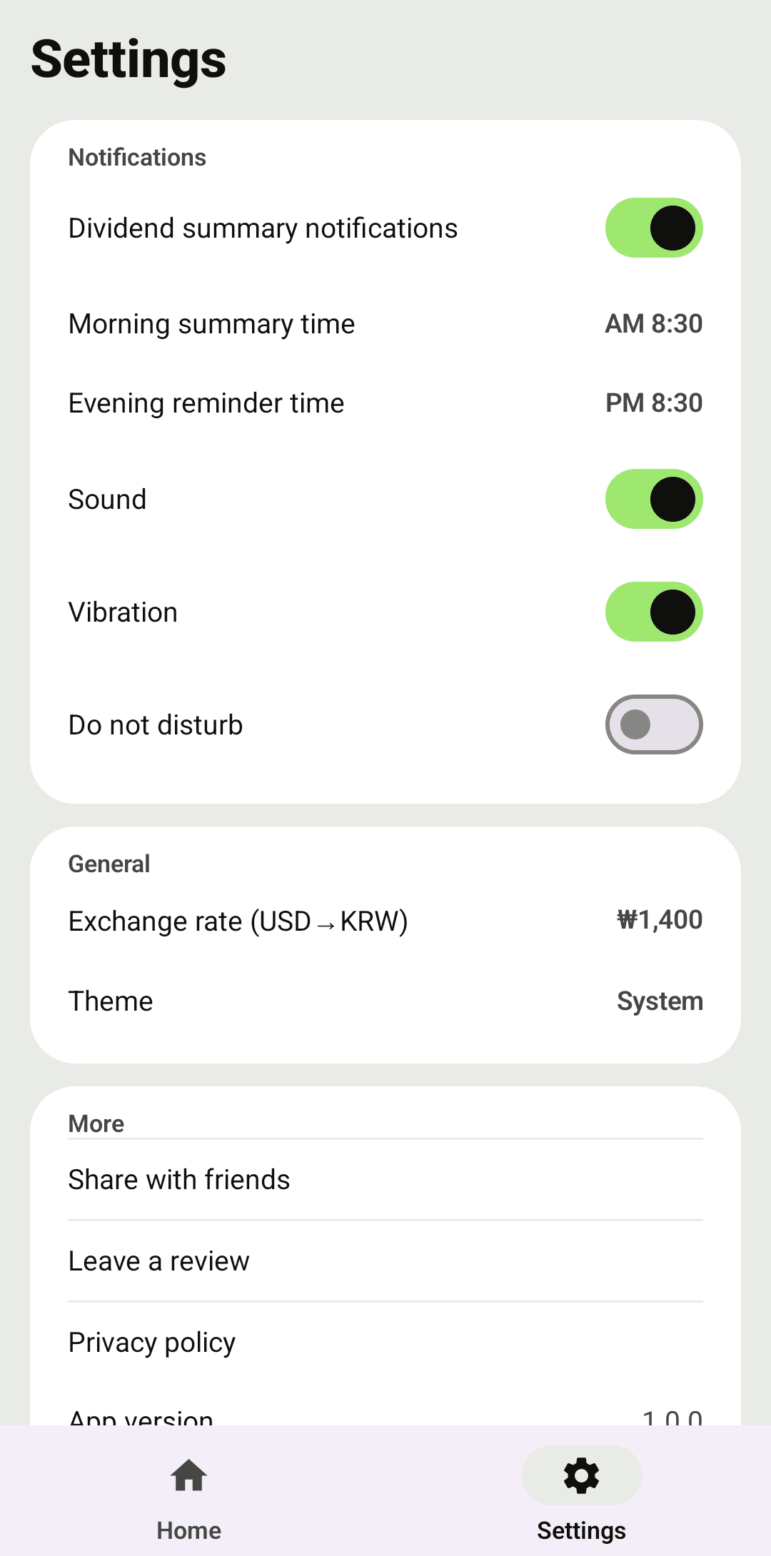 Morning/evening summaries and dark mode