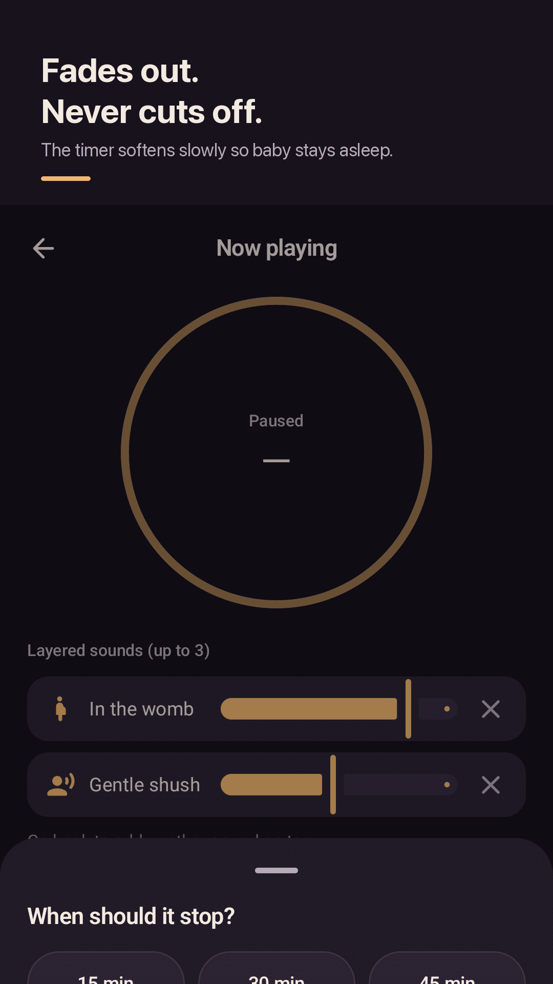 A sleep timer that fades out