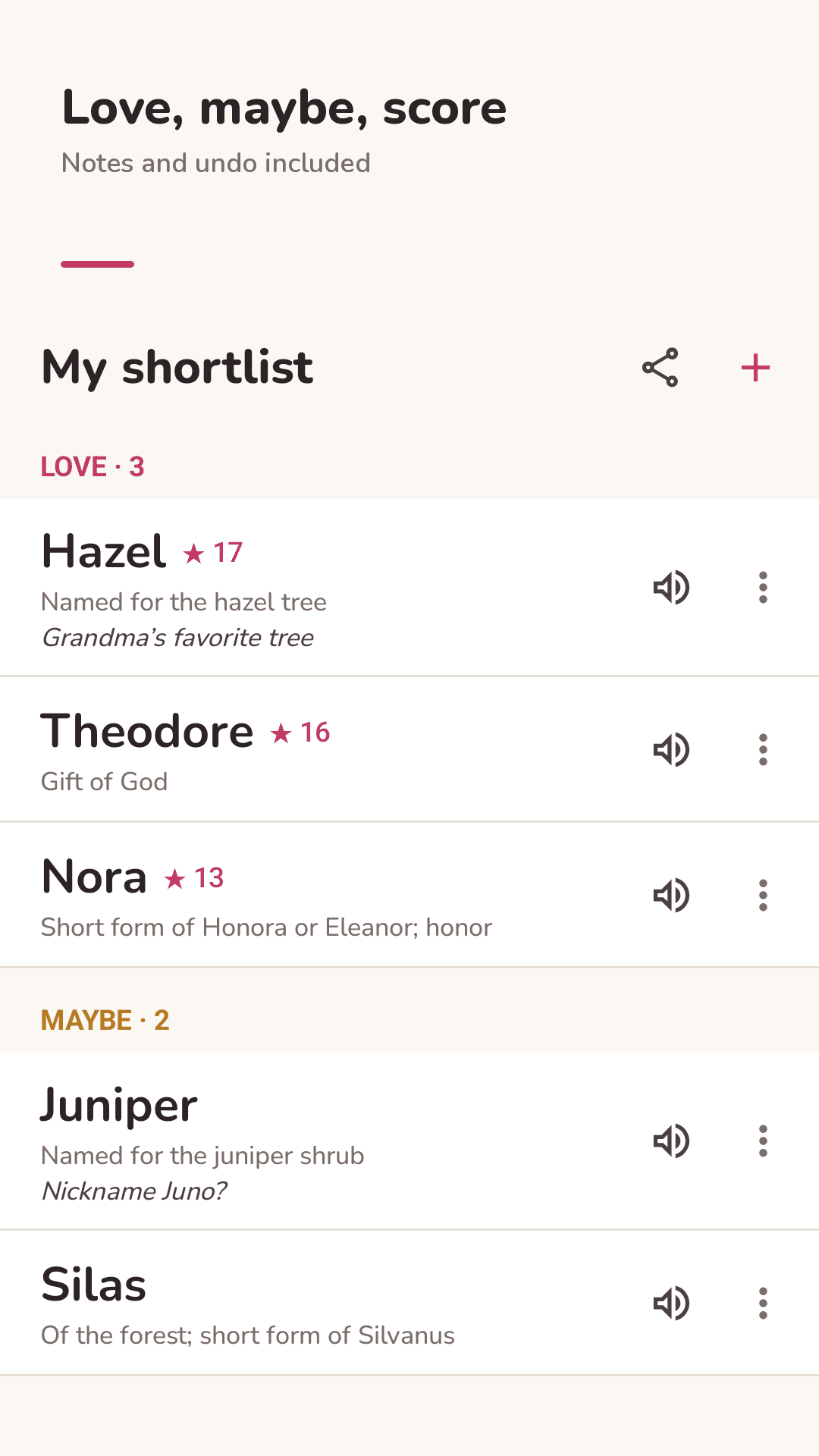 Love, maybe, score