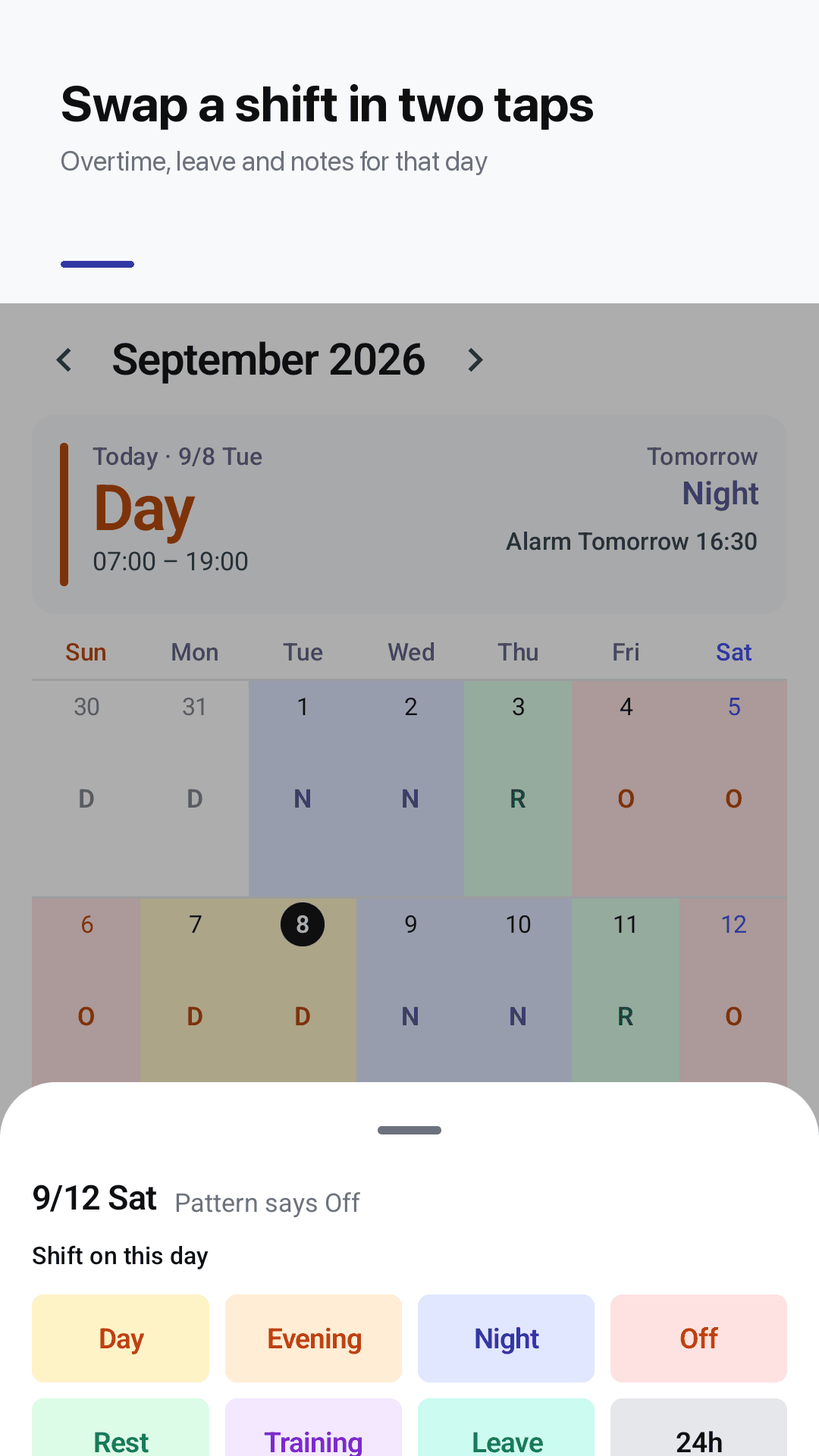 Swap a shift in two taps