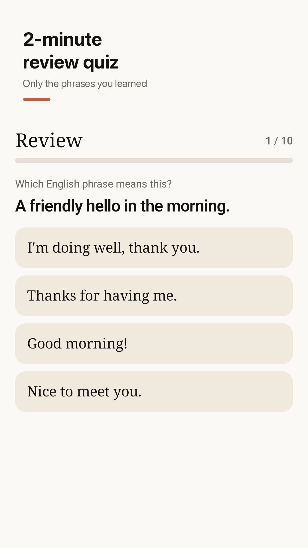 2-minute review quiz