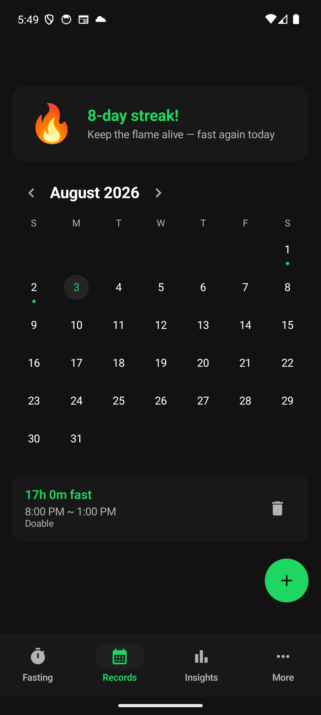 A streak calendar that keeps you going