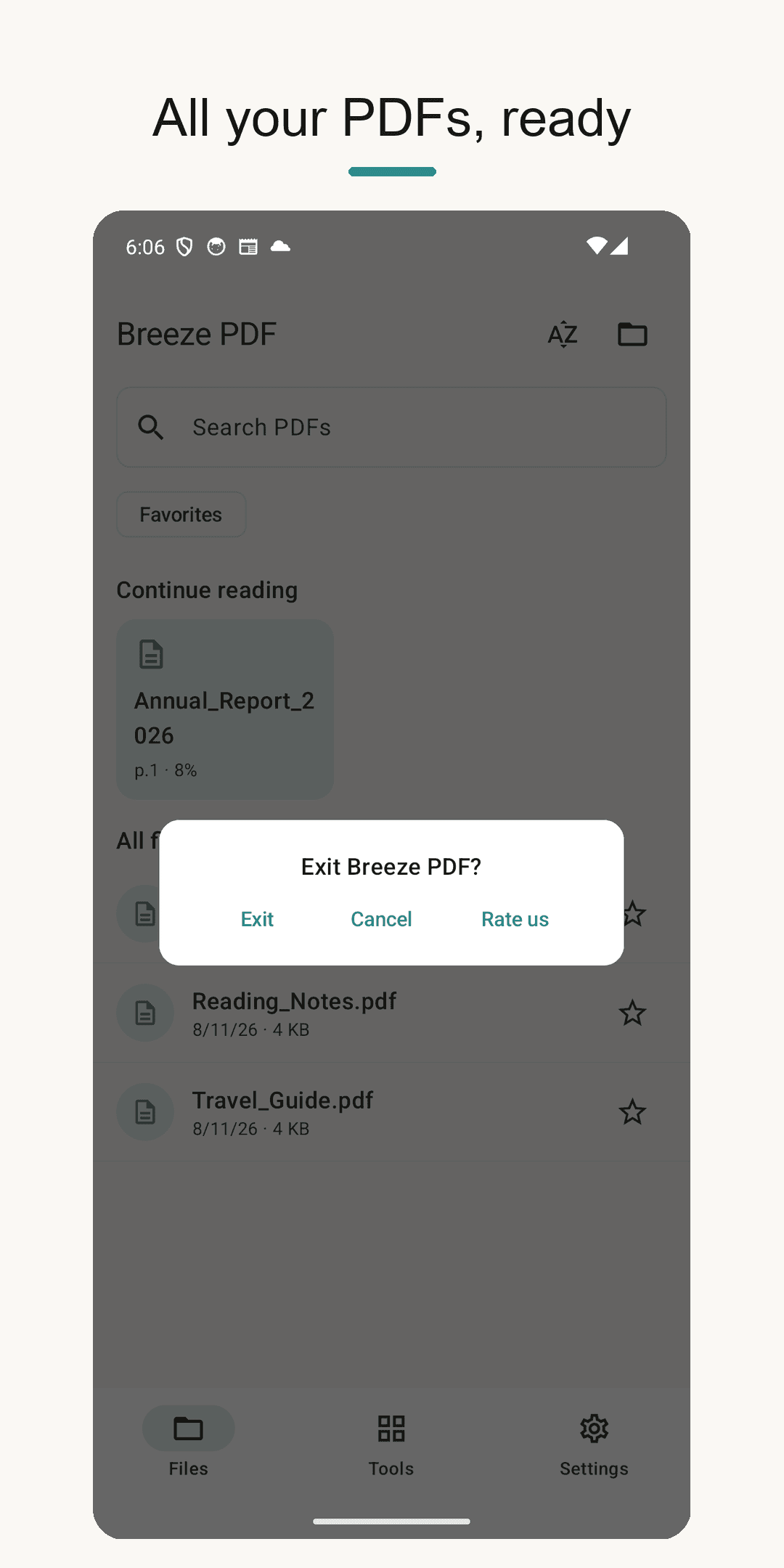 Home — all your PDFs at a glance