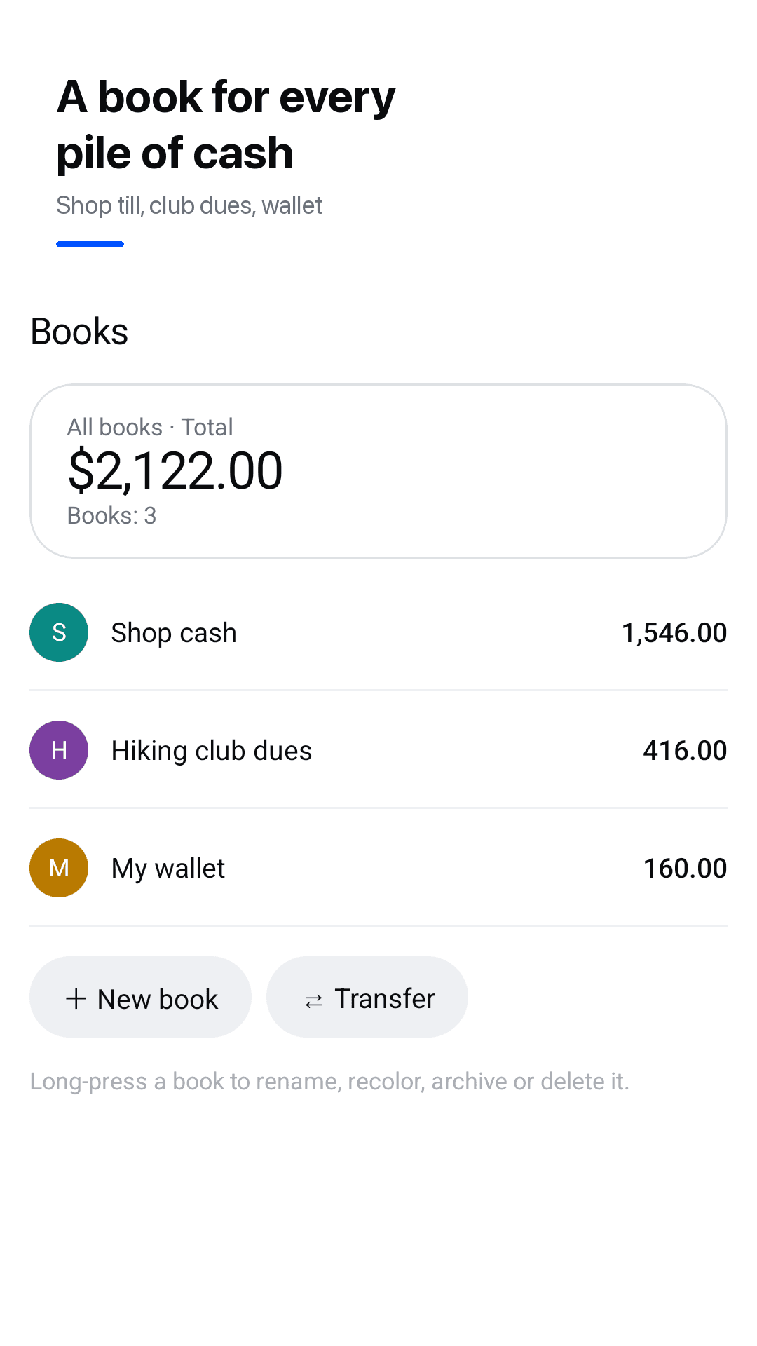 Several books with a total
