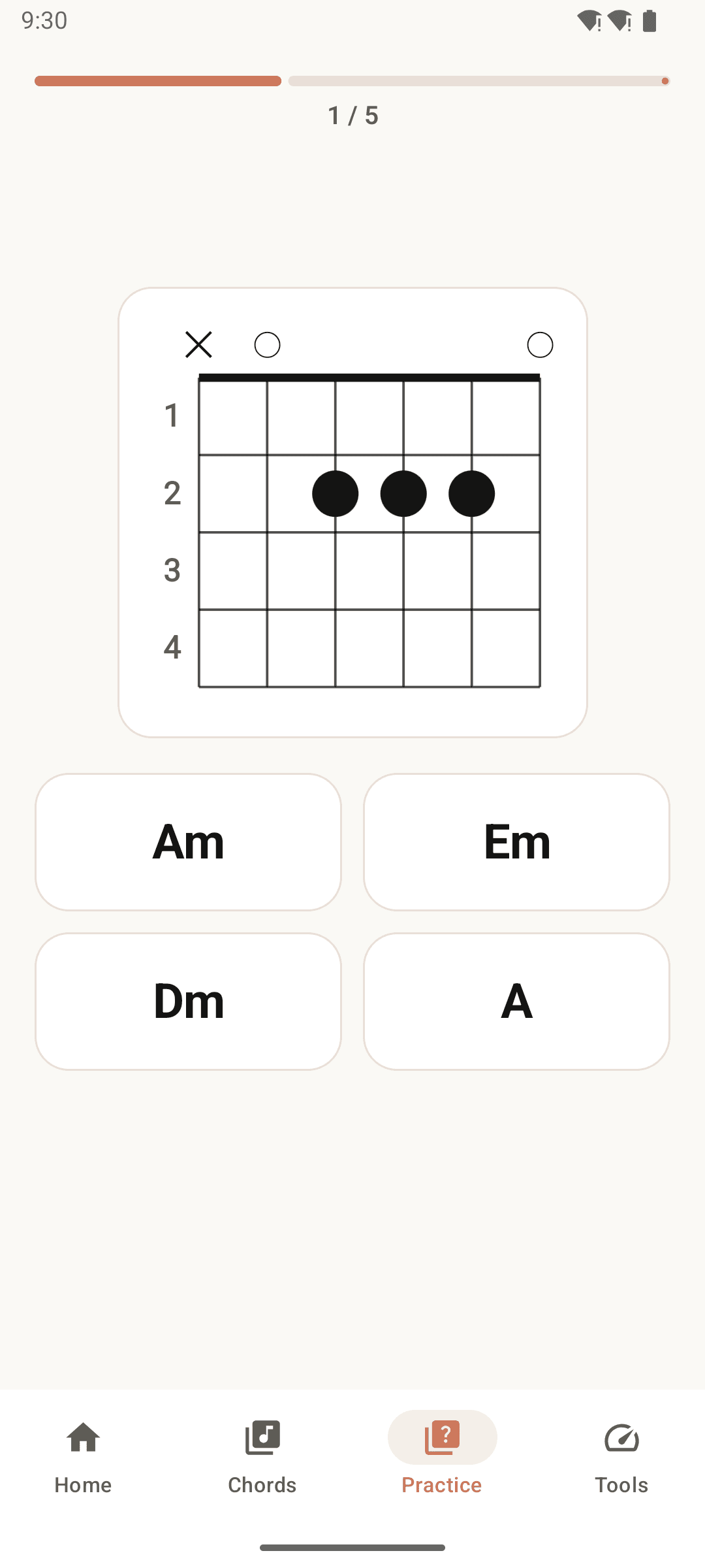 Name the chord in five seconds