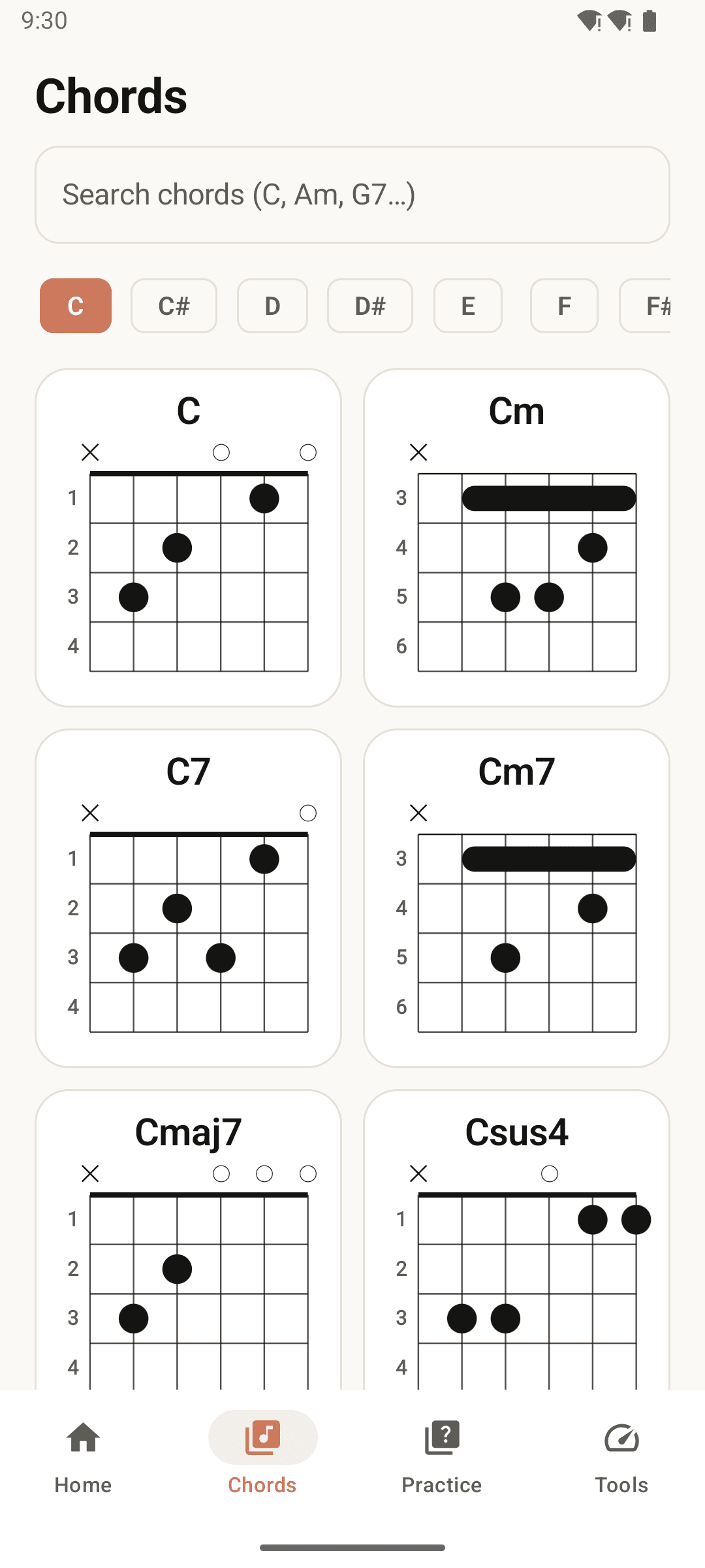 Every chord in all 12 keys