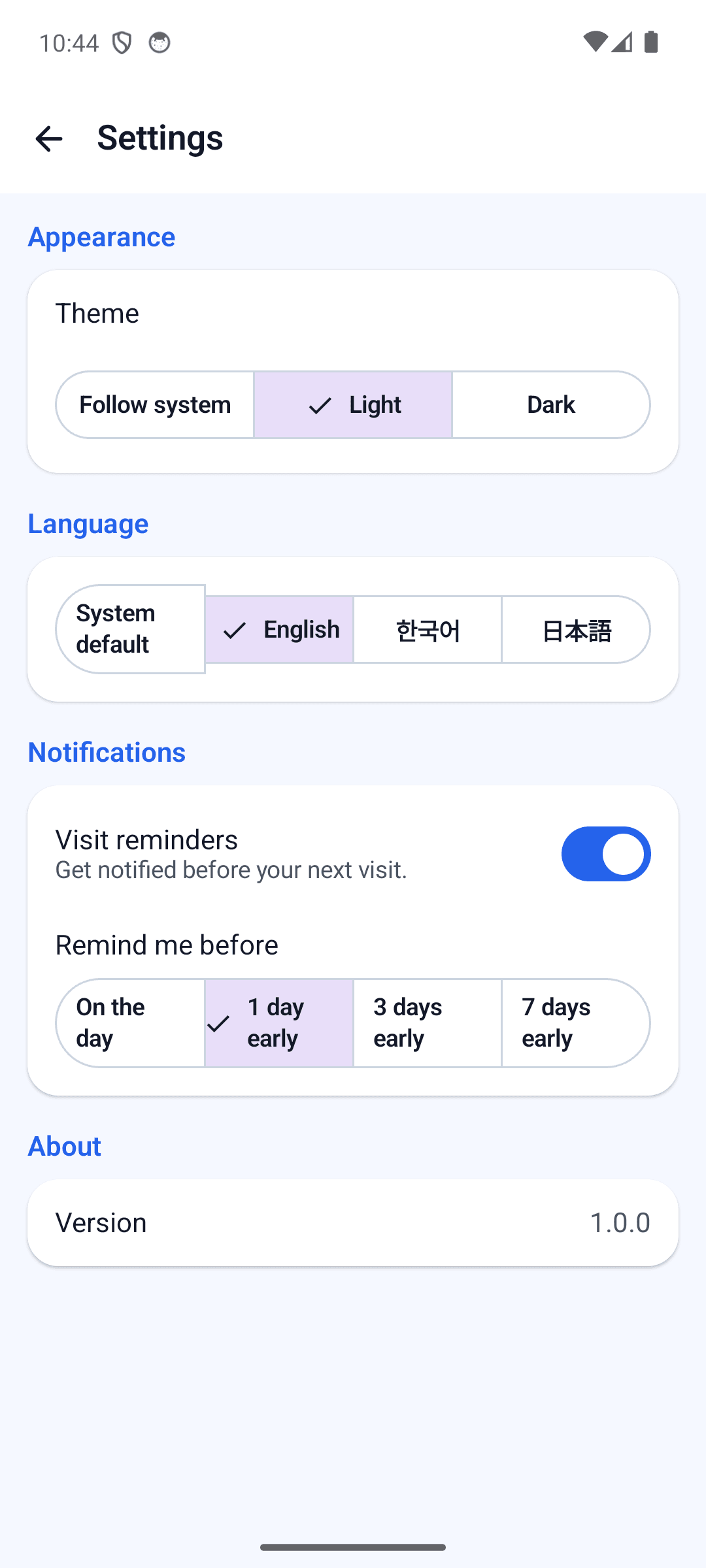 Reminders, theme, and language your way