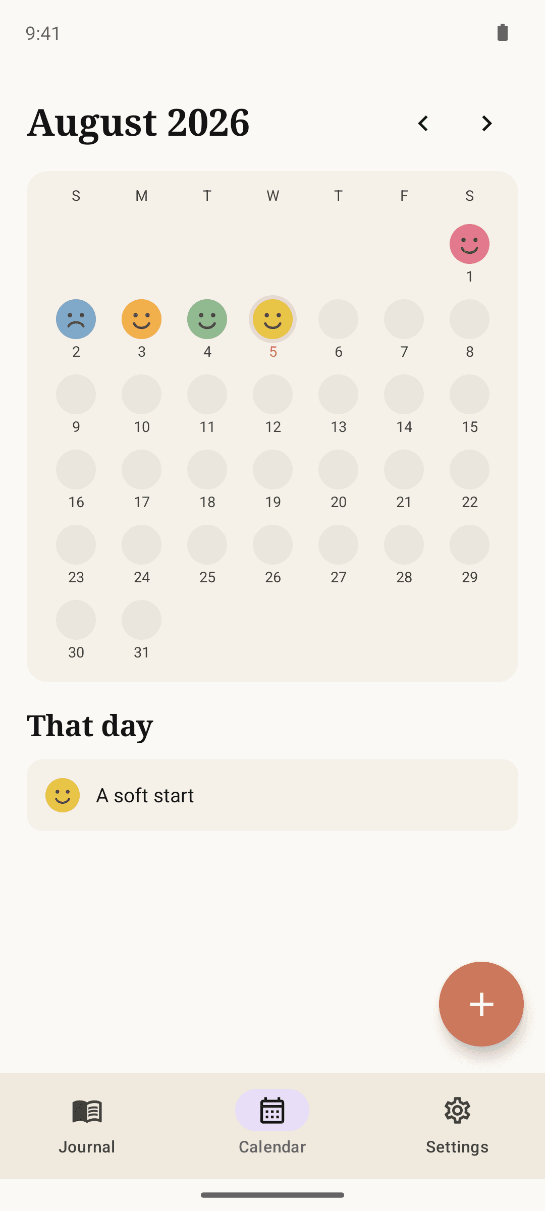 A month of moods at a glance