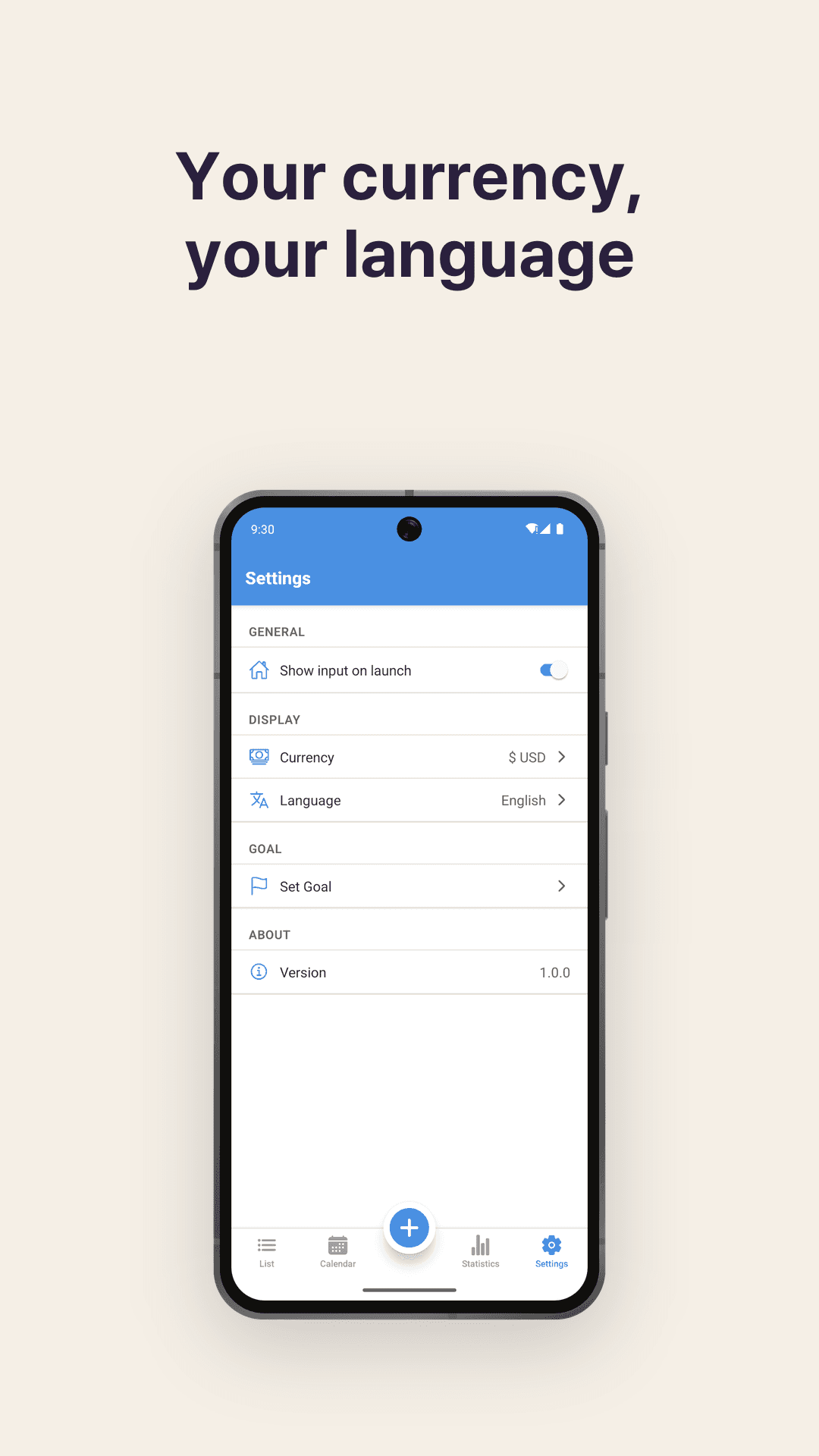 Currency and language, kept simple