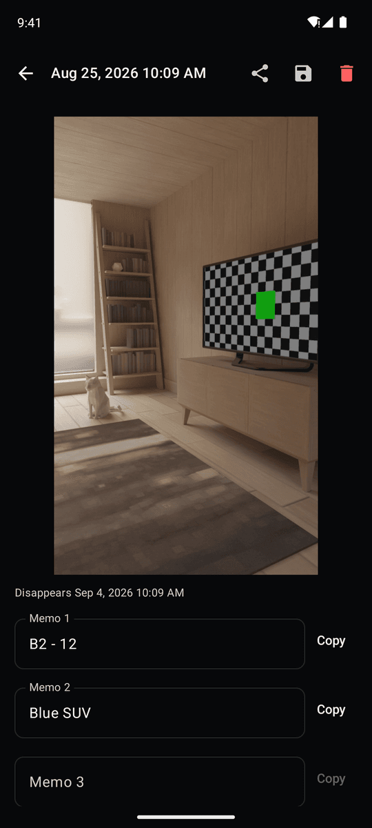 Text in the photo becomes a memo