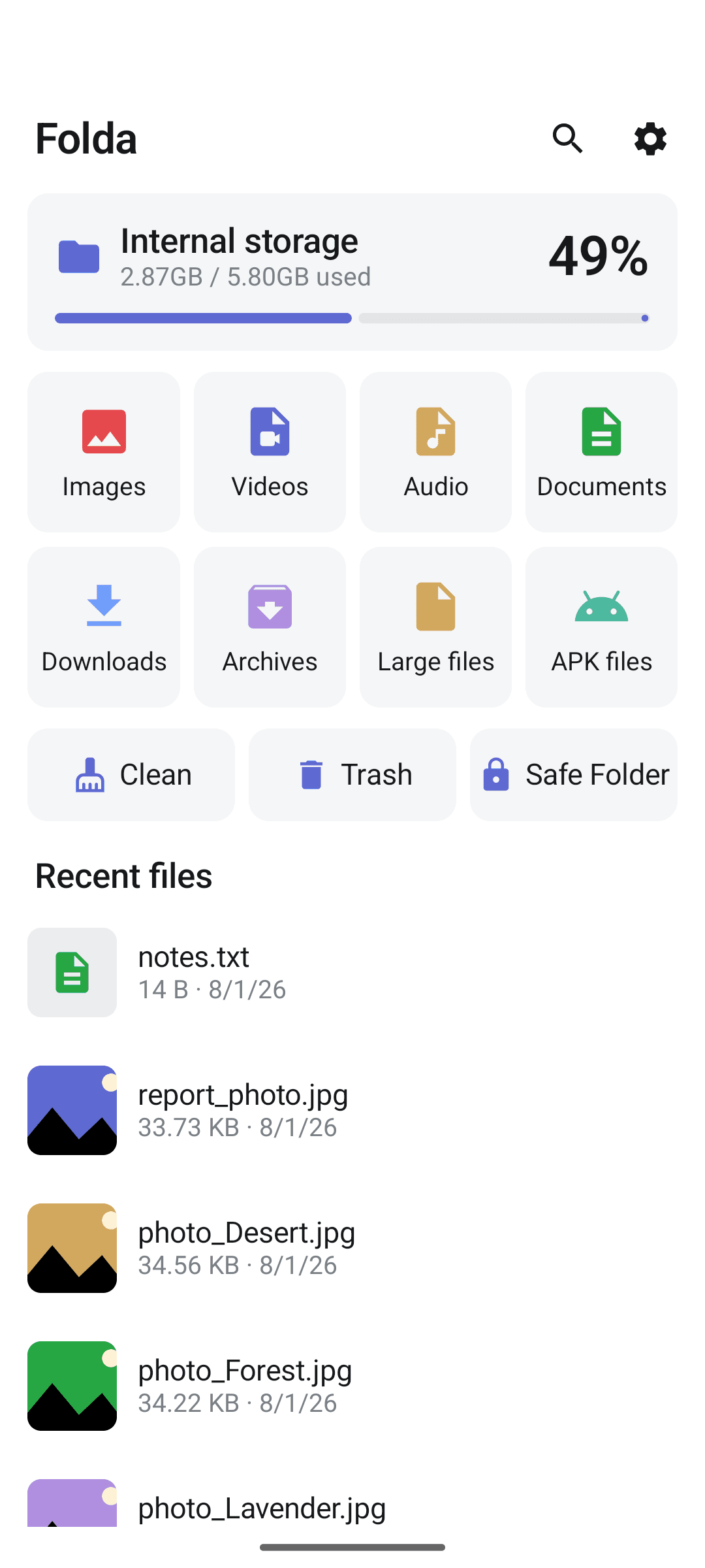 Storage and categories at a glance