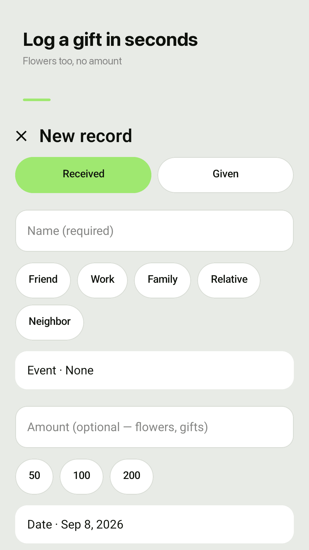 Flowers only? Save it with a note