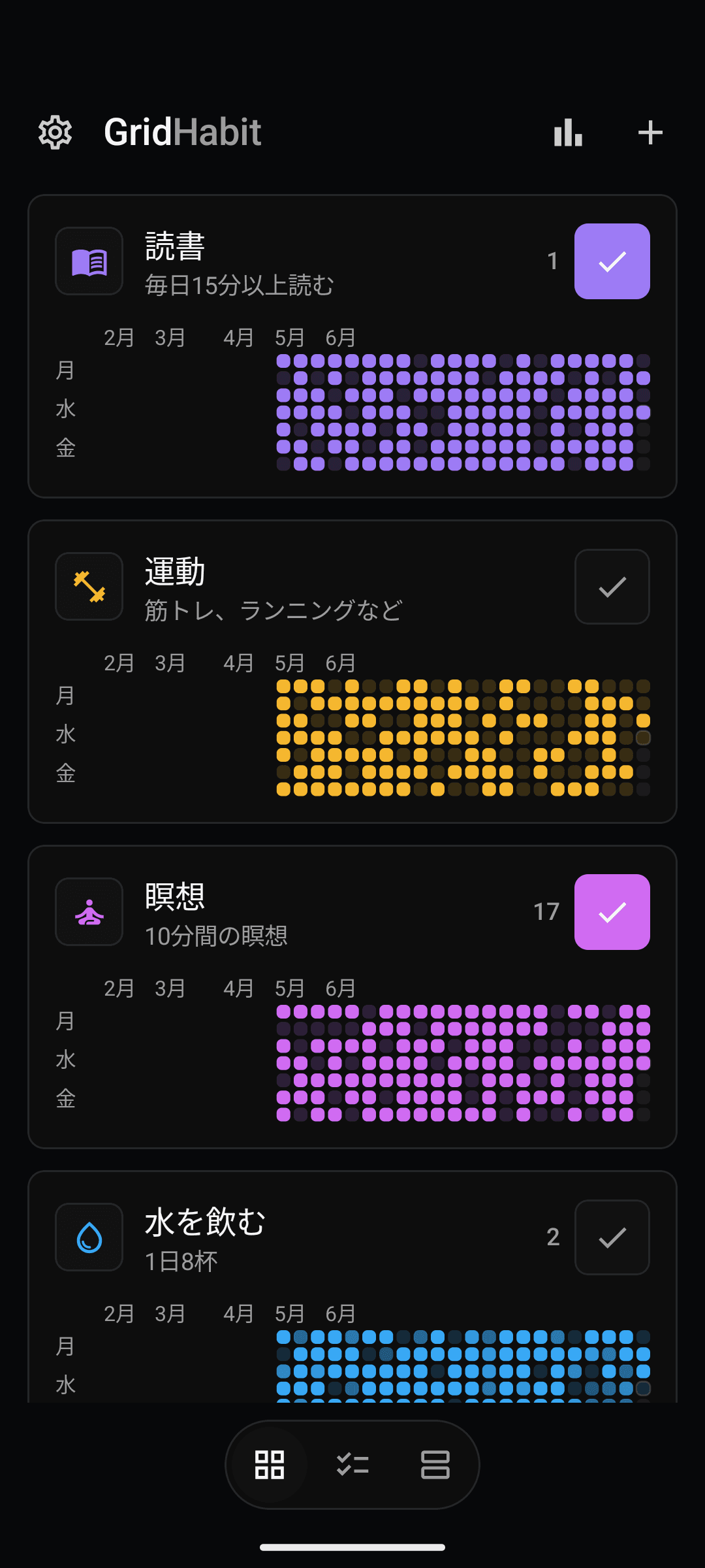 タイルグリッドで習慣を一目で