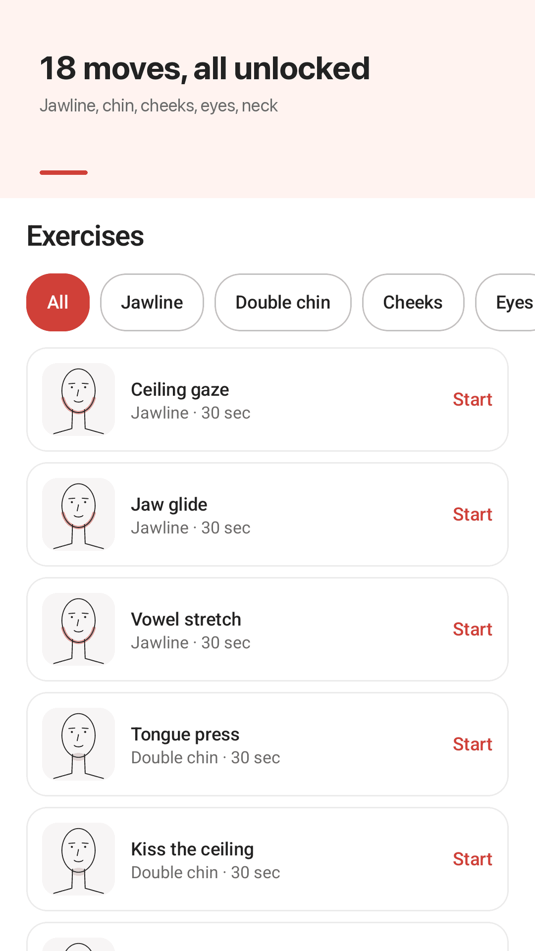 18 moves by face area