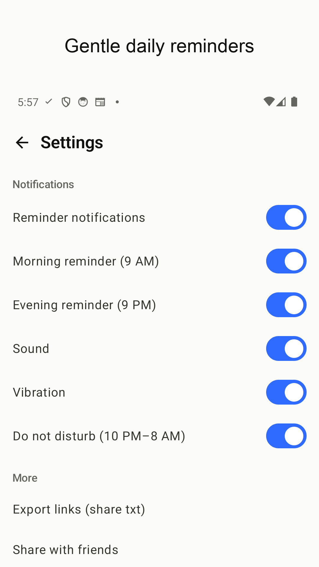 Two light reminders a day, with do-not-disturb