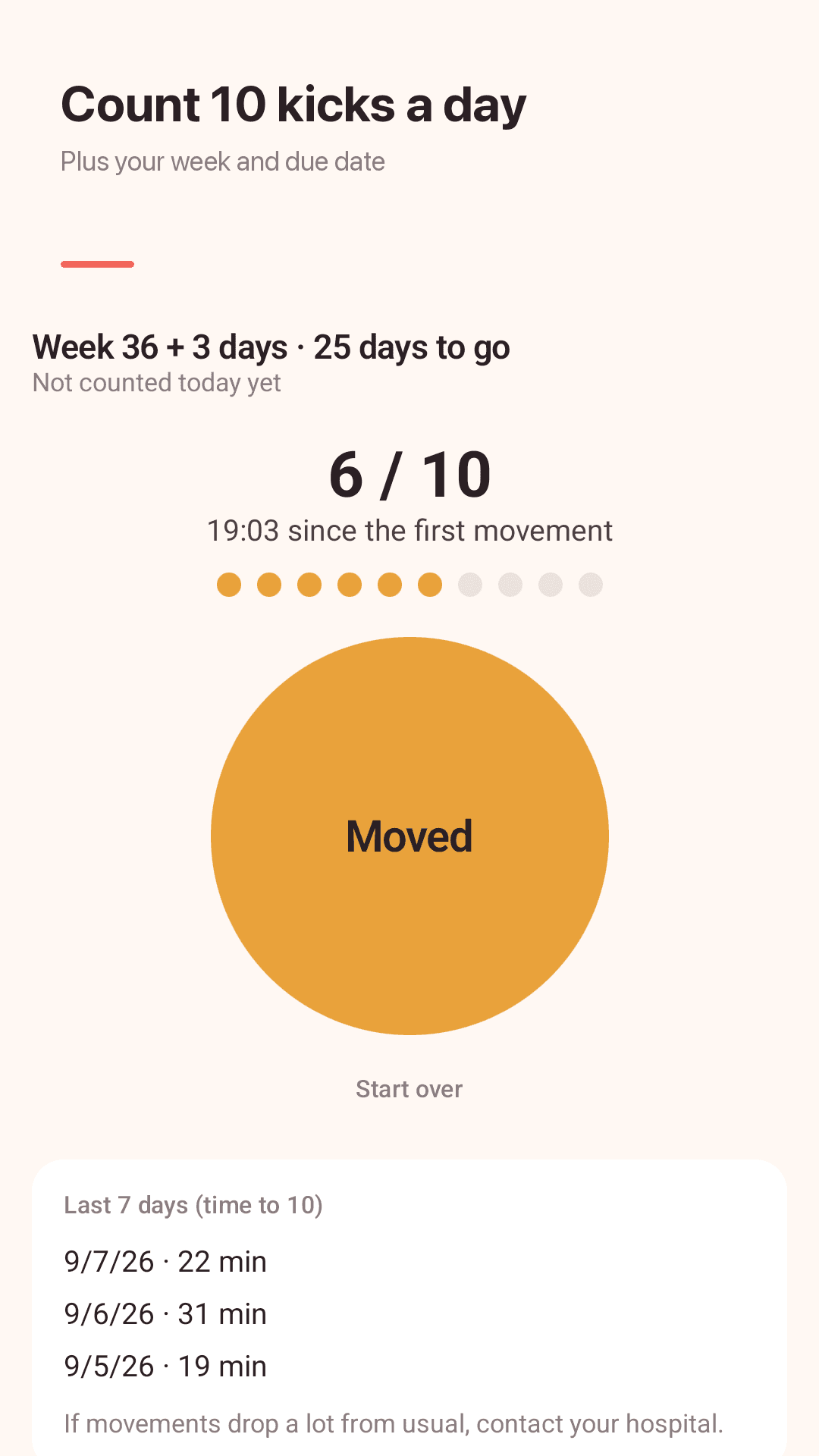 Pregnancy week and due date countdown