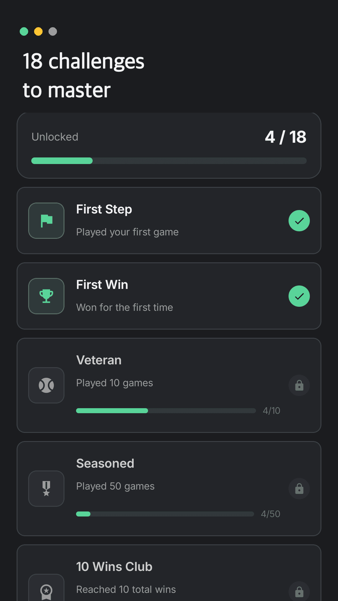 Collect all 18 achievements