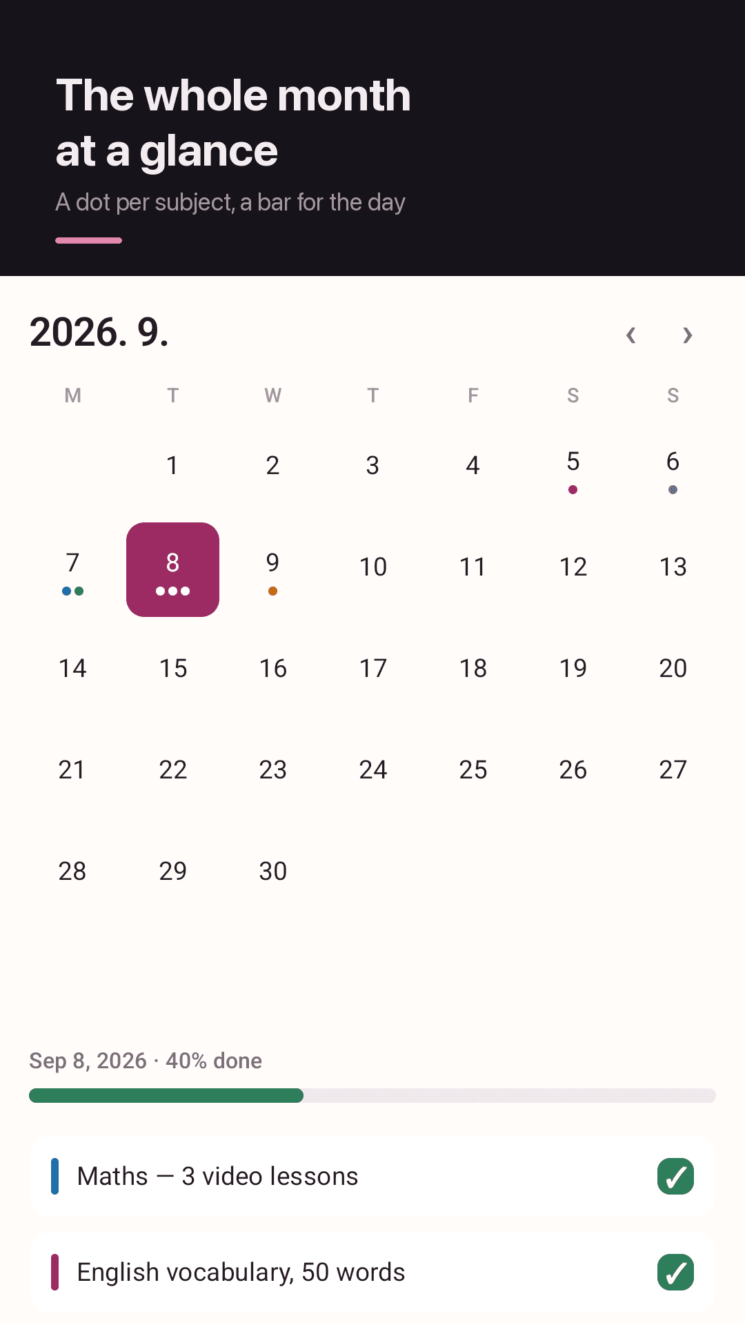 Tick tasks straight from the home screen widget