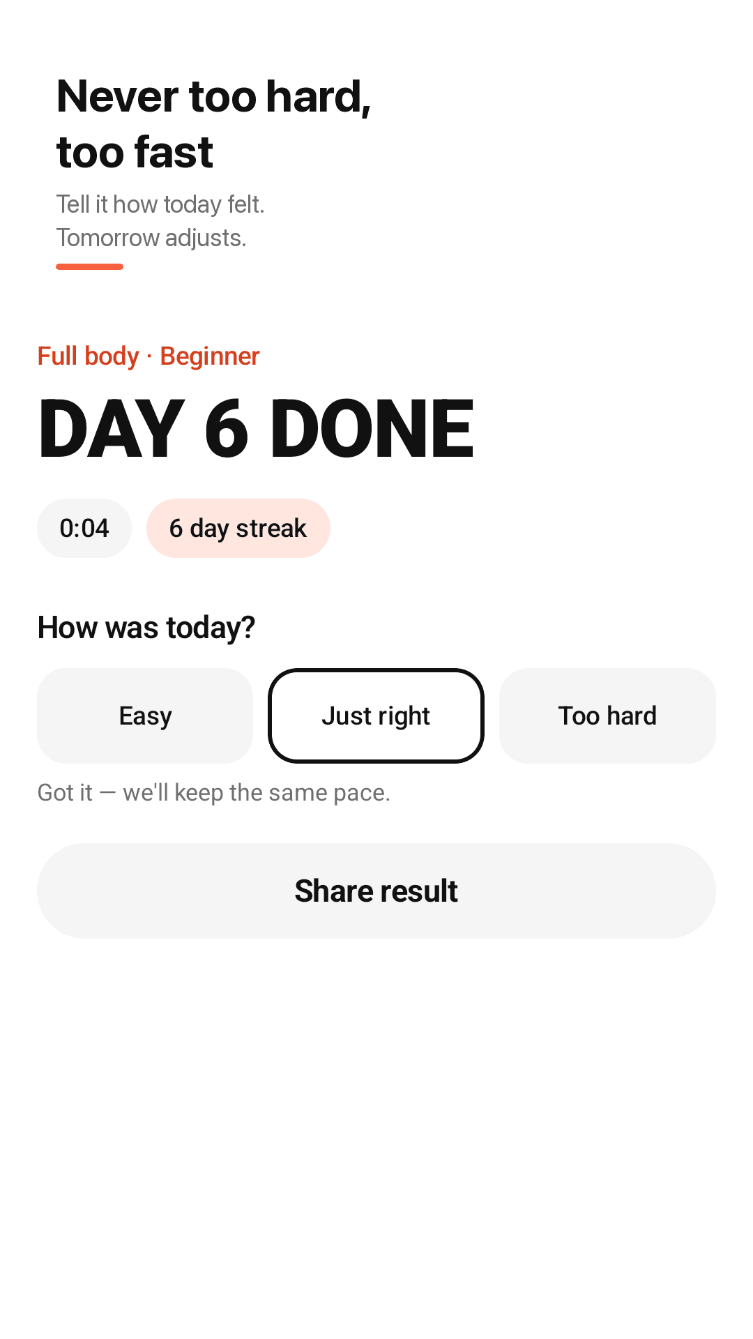 Rep30 30-day challenge screen