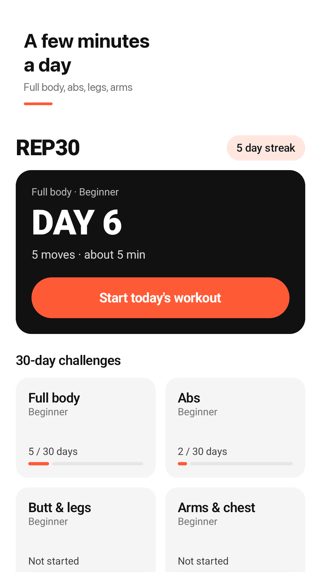 30-day grid with rest days