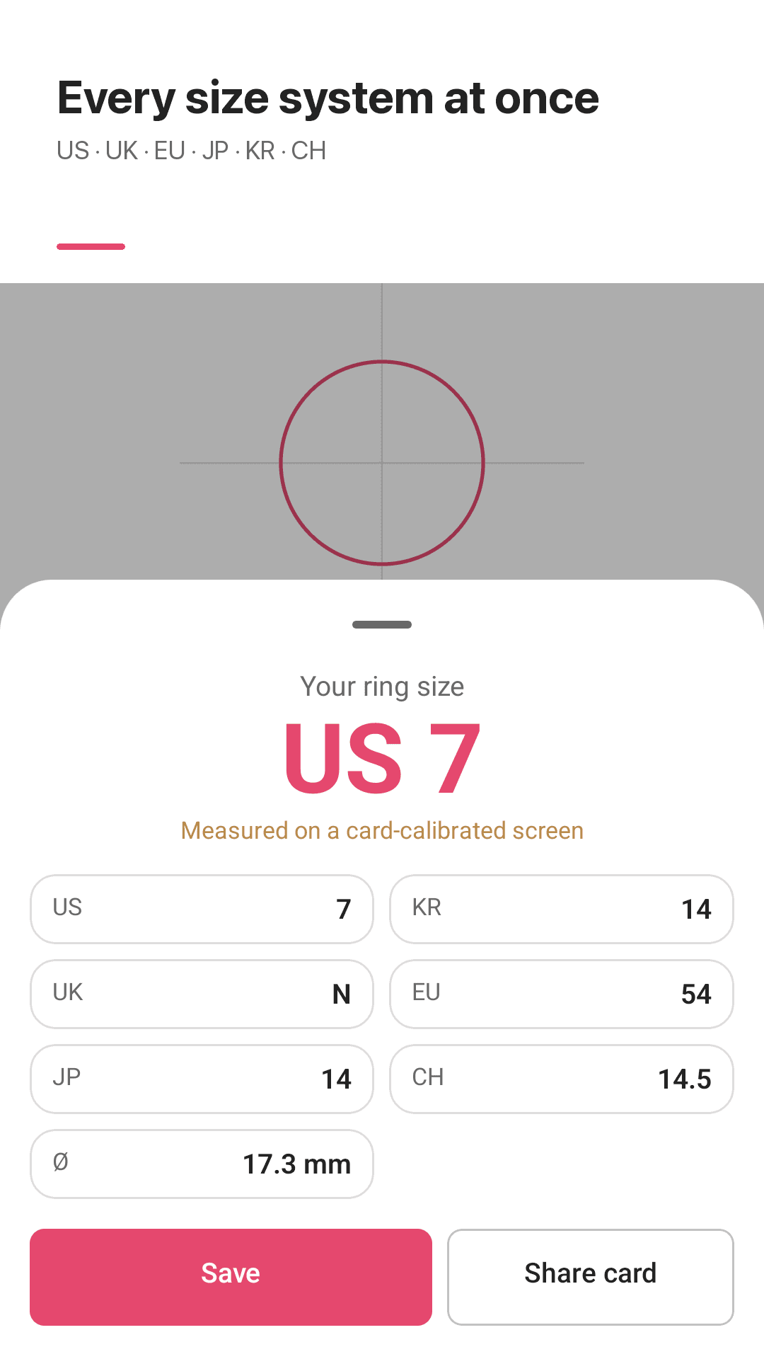 Match the circle to the ring's inner edge