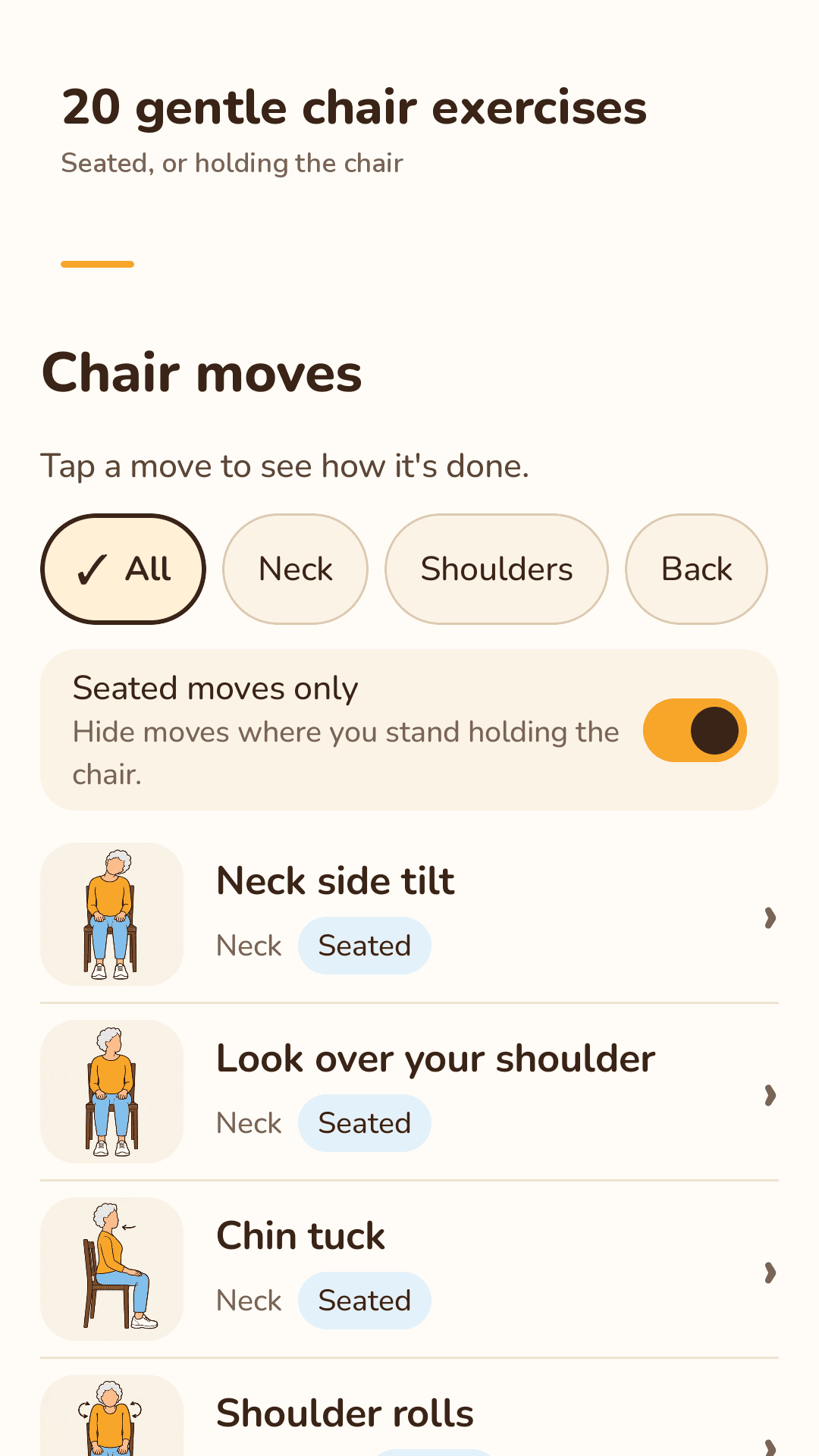20 gentle chair exercises