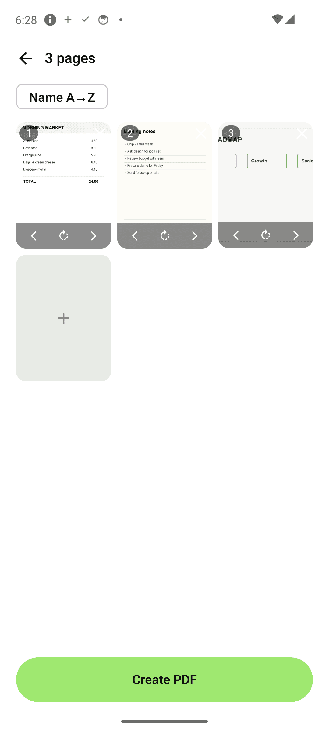 Arrange — move and rotate pages