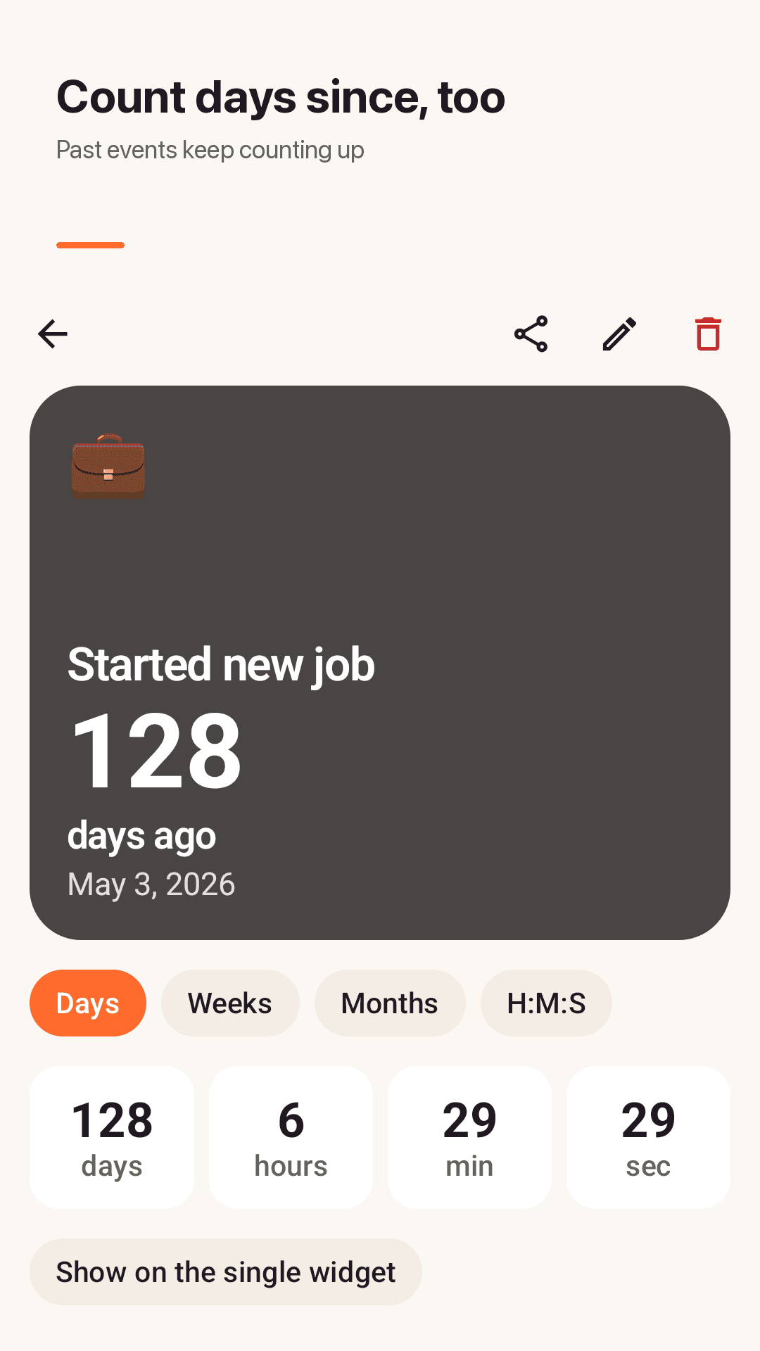 Home screen widgets