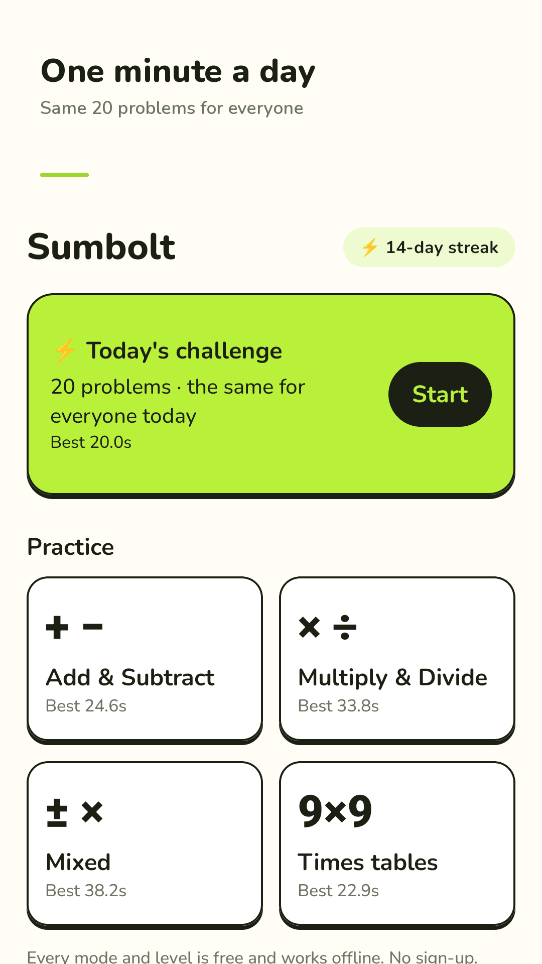 One minute a day