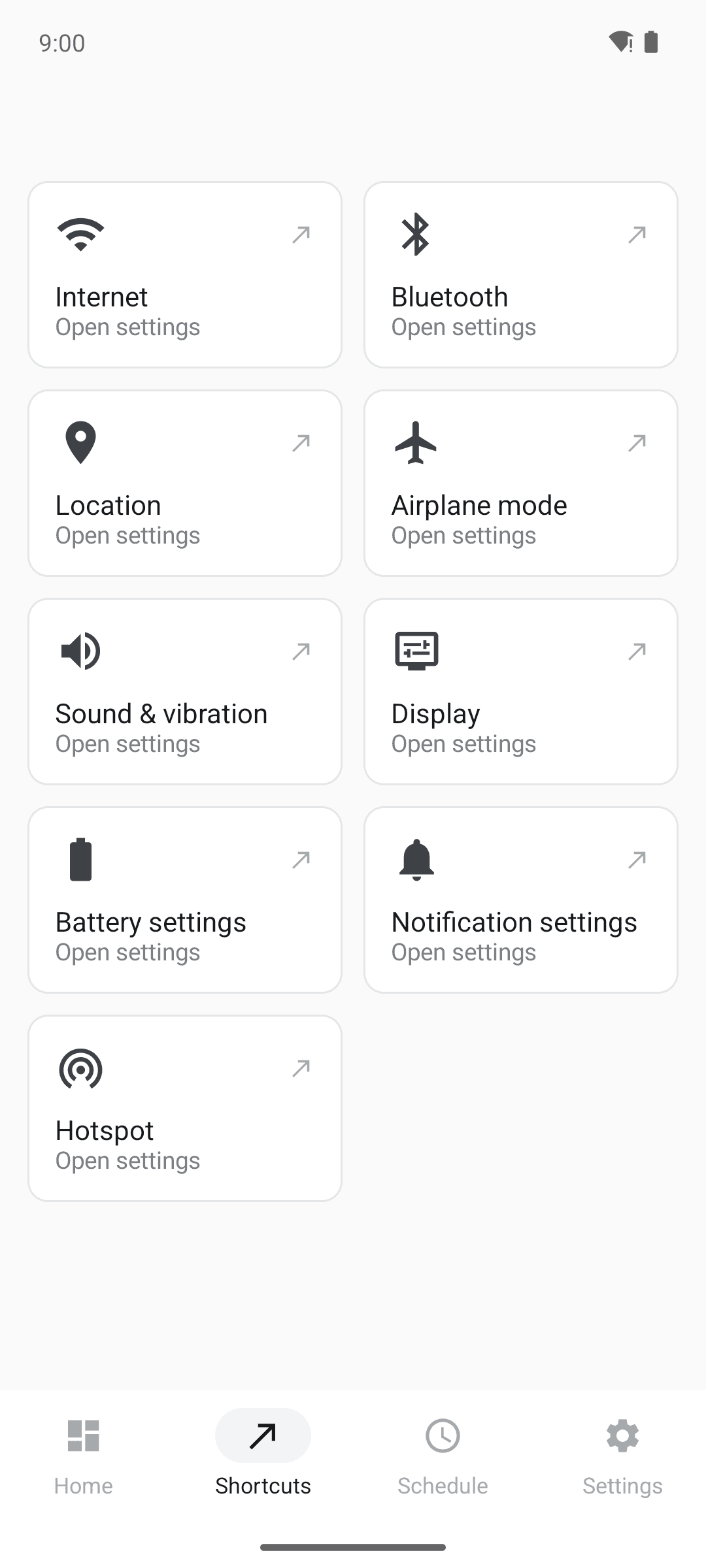 Shortcuts to every deep setting