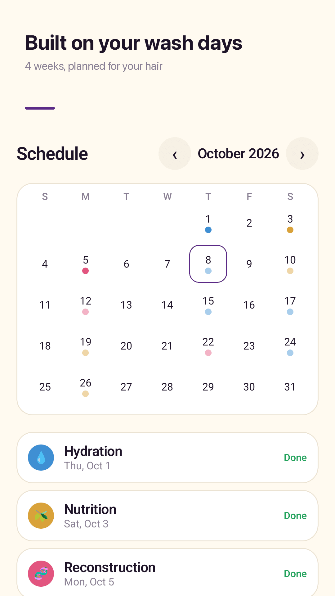 Schedule on your wash days
