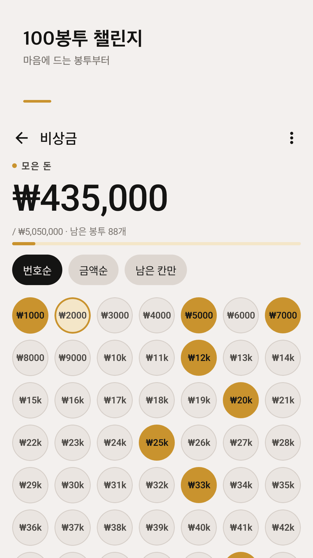100봉투 챌린지, 아무 봉투나